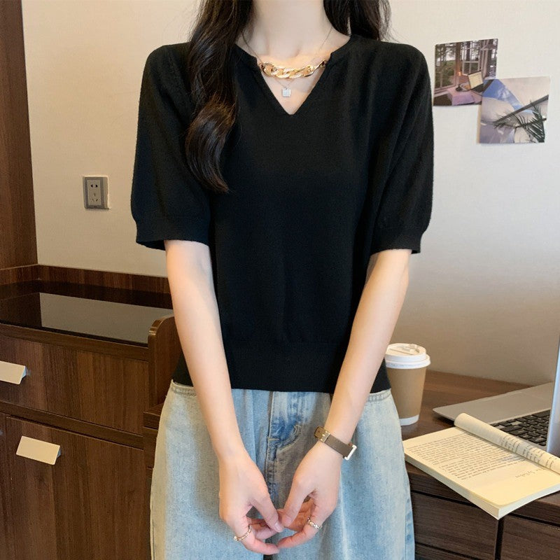 856L_ 大碼女裝夏裝2025年正肩胖妹妹夏裝顯瘦短袖T恤設計感上衣