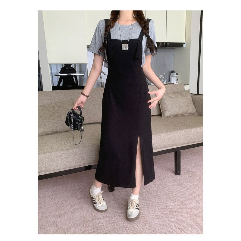 22013L_夏裝新款胖mm大碼女休閒時尚短袖上衣長短款連衣裙套裝